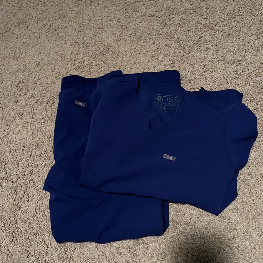 Figs Deep Royal Blue Set - MP Kade Pants, S Catarina Top